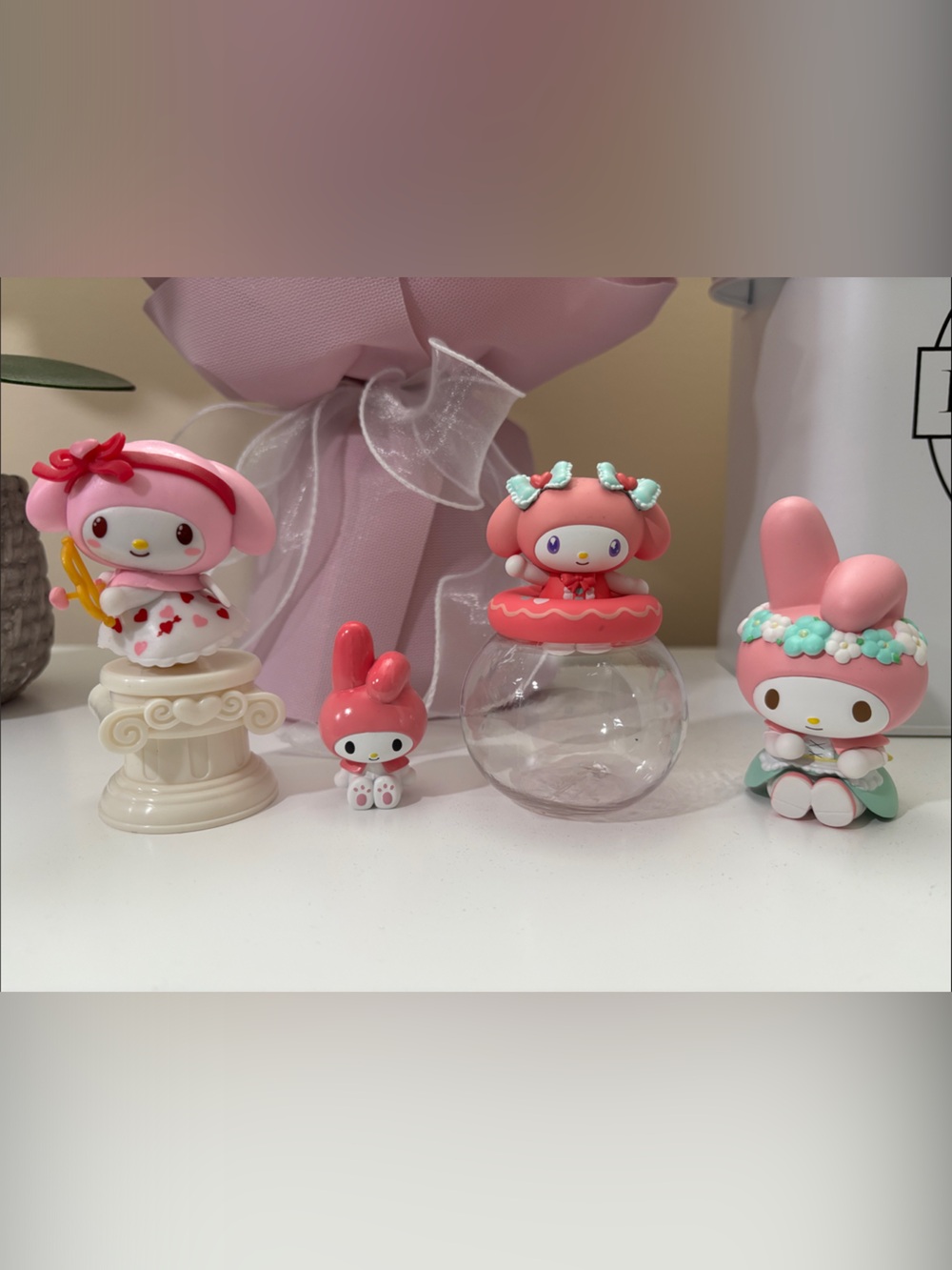 Sanrio My Melody Pink Mini Figure Set with Pastel Accents - 4pc